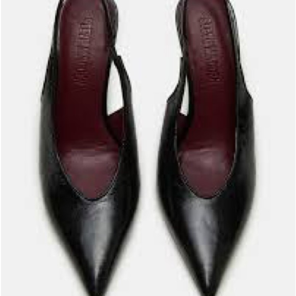 Steve Madden Black Pointed Slingback Heels